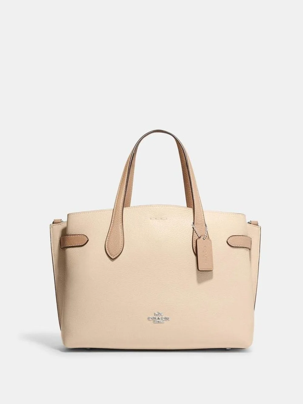 Coach Hanna Carryall (CH536) Pebbled Leather Tote Bag in Ivory MSRP $550